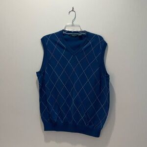Bobby Jones Men’s V-Neck Blue Argyle Sweater Vest